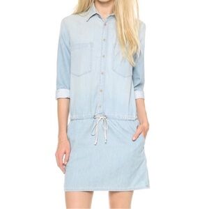 MOTHER shirt dress sweep me off my feet Light Blue Denim chambray Shirt Dress